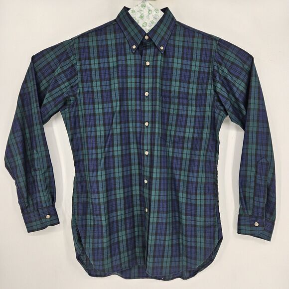 Sir Pendleton Shirt Mens Medium Virgin Wool Black Watch Tartan Plaid Button Down - Picture 1 of 13